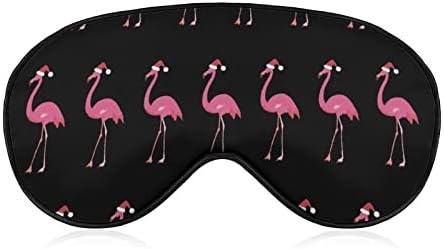 Natal flamingo máscara de sono capa noturno olho para homens bloqueia a luz para viagem de viagem tira ajustável