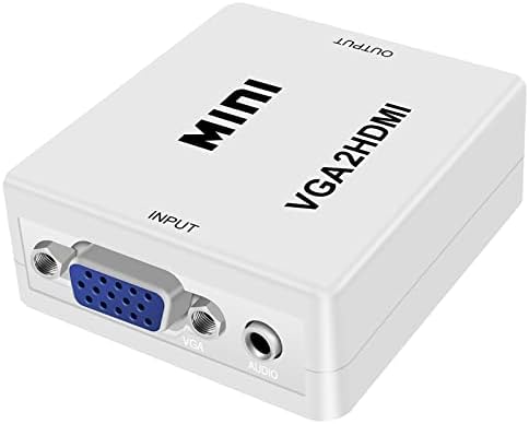 HDSUNWSTD MINI 1080P VGA para HDMI Adaptador Conversor VGA2HDMI Connector de conversor com áudio para laptop PC