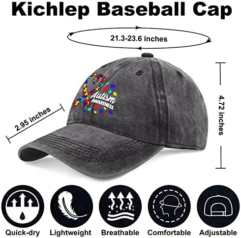 Kichlep Black vintage lavado chapéus de beisebol u unisex Caps de beisebol ajustáveis ​​para adultos