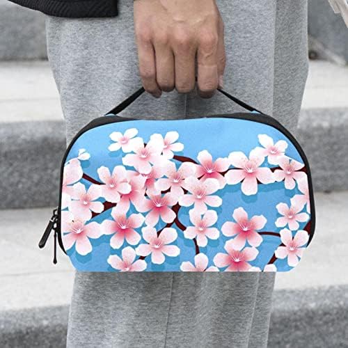 Cherry Blossoms Makeup Bag Zipper Pouch Travel Organizador cosmético para mulheres e meninas