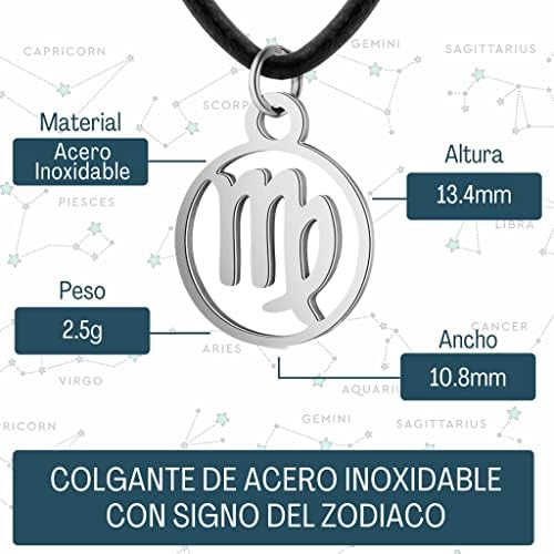 Charme pendente do zodíaco com colar de cordas. Design moderno e minimalista. Presente de jóias originais