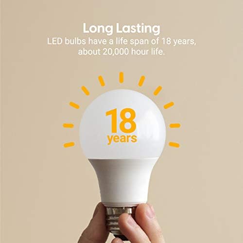 IRIS Ohyama não imenável A19 lâmpada LED com 20.000 horas/18 anos de vida, 2700K 9W/60W equivalente,