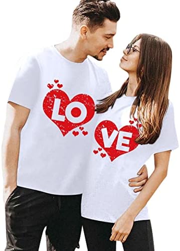Camisa combinada do dia dos namorados para casais adorar camisetas de manga curta com estampa curta