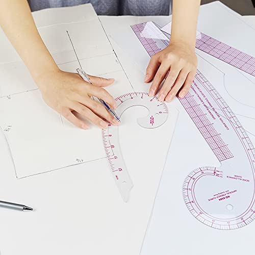 Régua de costura imperial HLZC e curvas francesas para fazer padrões de elaboração, kit de régua de designer