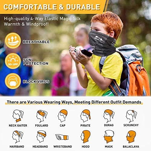 Máscara de mecha de pacote para crianças com 3 pacote com filtro e cordão ajustável - cobertura leve