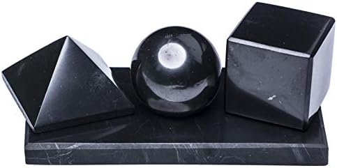 Cubos de pirâmide de esfera de pedra de shungita