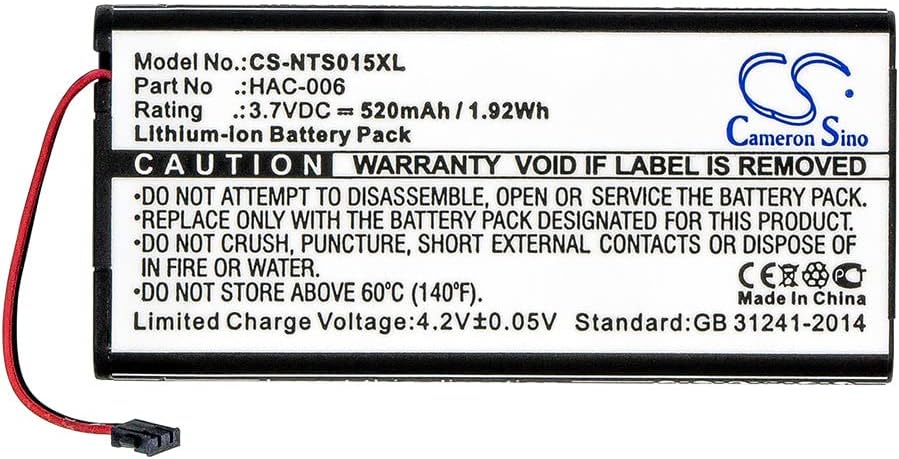 VI Vintrons Bateria para Nintendo HAC-015, HAC-016, HAC-A-JCL-C0, Switch Controller, HAC-006, HAC-BPJPA-C0,