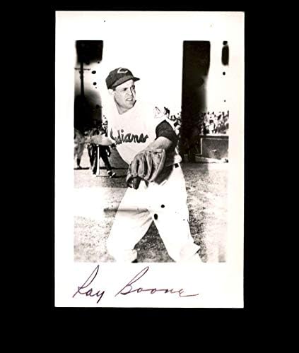 Ray Boone assinou o vintage de 1950 de 1950 3x4 Autograph Cleveland Indians