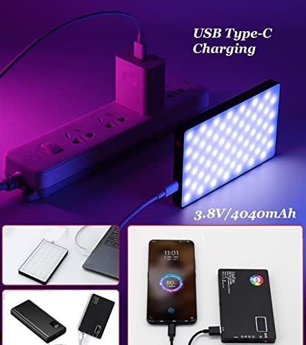 RGB Video Light 360 ° Full Color 9 Efeito de iluminação 3200-7500K Ajustável 1- escurecimento