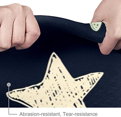 6mm de tapete de ioga extra grosso, estrelas texturizadas de doodle Imprima TPE ECO-Friendly TPE Mats Pilates