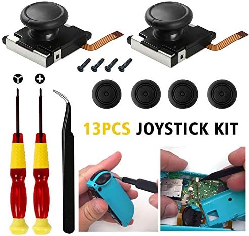 Kit Joystick, Kit de reparo de Drift Joycon, Substituição 3D Substituição Analógico Polho de polegar com tampas