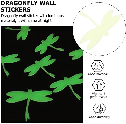 Partykindom 35pcs Dragonfly DIY Glow in the Dark Wall Stickers Baby Kids Bedroom Decoração para casa/parede/sala