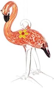 C&F Home Flamingo Artglass Glass Holida de Natal Natal Ornamento Pink