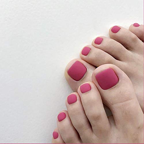 Sethexy Matte Solid Color Sold Toe Nails Fashion Square Curto Frosted Compra Compray 24pcs Fake Tit.
