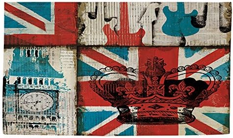 Filinas e tecelões manuais Dobby Bath Rug, 2 por 3 pés, ícones de invasão britânica