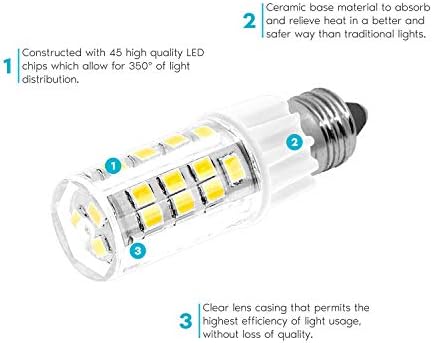 Luxrite Dimmable E12 LED BULB T4/T3, 40W Equivalente, 5000k Branco brilhante, 500 lúmens, mini -candelabra