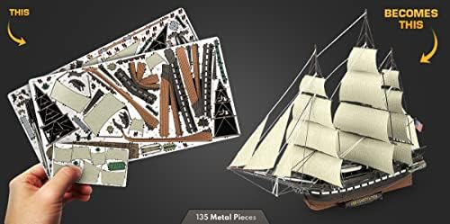 Fascinations Metal Earth Premium Series USS Constituição 3D Modelo de metal pacote com pinça