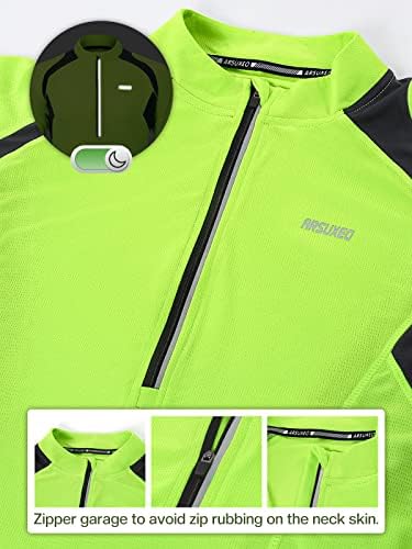 Arsuxeo Half Zipper Cycling Jerseys Mangas compridas MTB Bike Shirts 6031