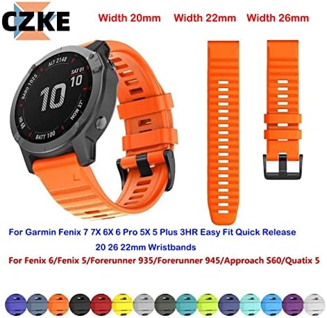 Velore Silicone Smart Watch Band para Garmin Fenix ​​7 7x 7s 6x 6 Pro 5x 5 mais 3HR FASE FIXA RELUMA