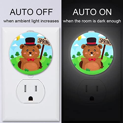 2 Pacote de plug-in Nightlight LED Night Light com sensor de anoto