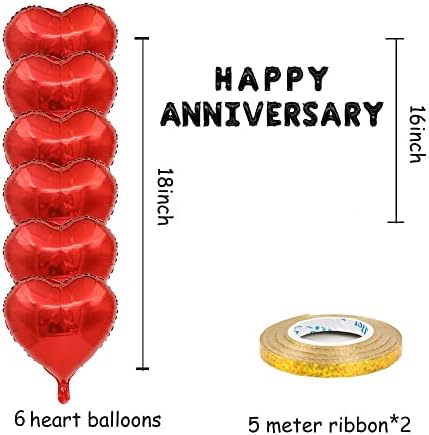 Kungoon Balner de balão de feliz aniversário, decorações de festas do dia dos namorados/aniversário de casamento,