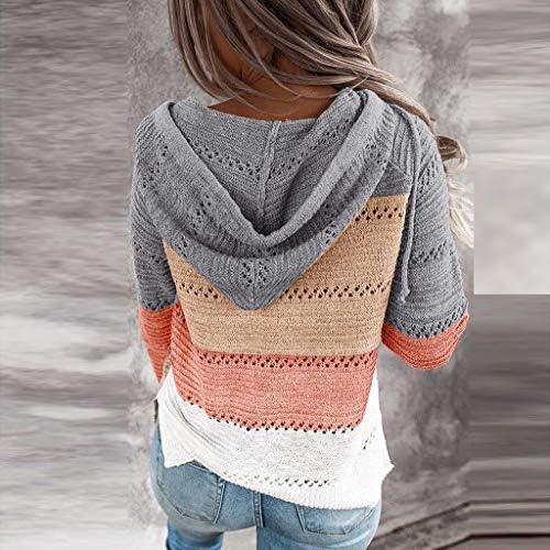 Mulheres listradas blocos de cor de malha suéter plus size manga longa oca casual moletons leves com moletons