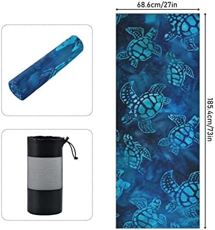 Aunstern Yoga Blanket Watercolor-Blue-Sea-Turtle Yoga Toard Yoga Mat Toalha