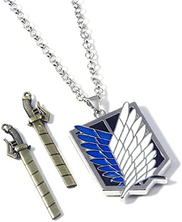 Funboat Aot Wings of Freedom Pingente Colar - Shingeki No Kyojin Legion Badge Anime Casal Chain - Cosplay Gifts