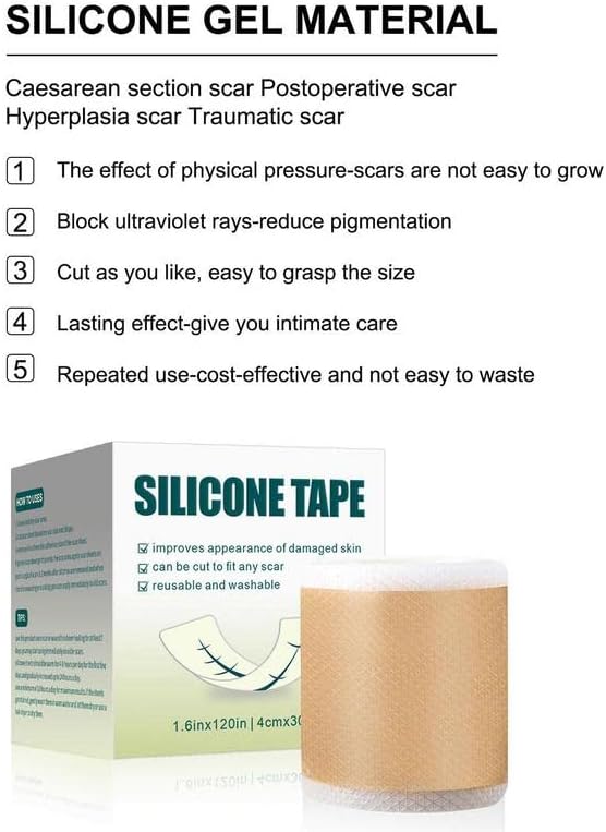 Adesivos de cicatriz de silicone assustam os adesivos de cicatriz de silicone rolo de fita de silicone 118x1,57