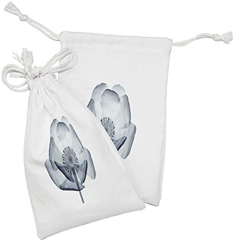 Conjunto de bolsas de tecido de flor de Ambesonne de 2, visão mais próxima de uma estrutura interna
