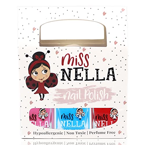 Miss Nella Girl Power- Desligar, livre de odor, base de água e cofre para crianças esmalte de unhas
