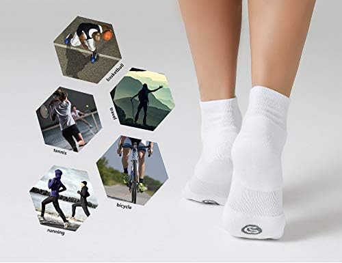 CS Celersport 6 Pares femininos de tornozelo de tornozelo meias esportivas esportivas amortecidas