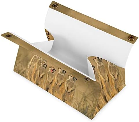 Africano Meerkat Animal PU Couro Caixa de lenço de papel