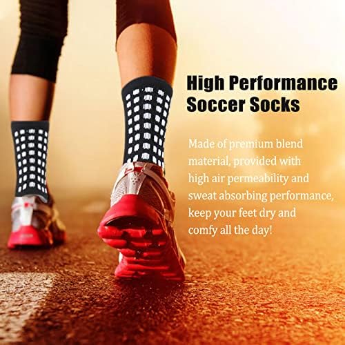 Ultrafun 5 pares meias de futebol masculinas meias de futebol de futebol de futebol de joelho cushineado