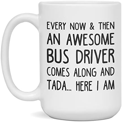 Presente sarcástico engraçado para um motorista de ônibus incrível, Branco de 15 onças