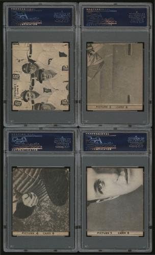 1935 Goudey 1K 3B 4B 5B Bill Terry Travis Jackson Conjunto completo de 4 cartões - Baseball Vintage