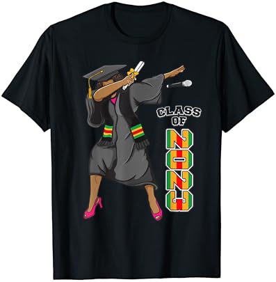 Kente Graduation roubou a turma de 2023 camisetas de mulheres negras Dabbing