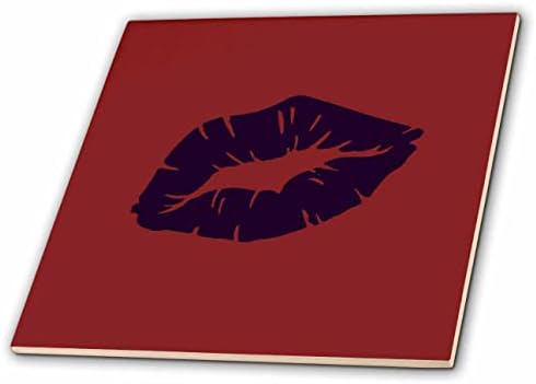 3drose belo pó de batom roxo feminino beijo isolado - azulejos
