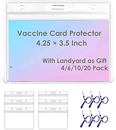 Protetor de cartões de vacina, protetor de cartão de vacinação Protetor à prova d'água 4,25 x 3,5 no recorde