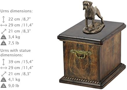 Boxeador, memorial, urna para as cinzas de cachorro, com estátua de cães, artdog