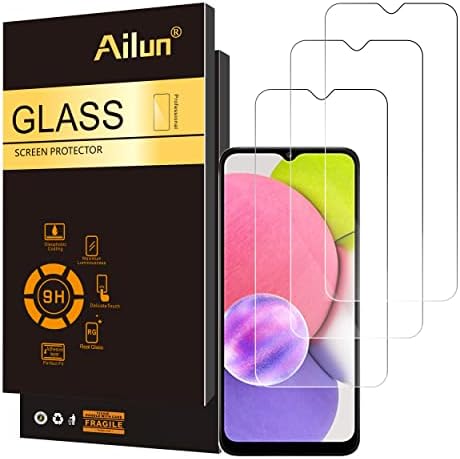 Protetor de tela de vidro Ailun para Galaxy A03S/A02/A02S 3pack de vidro temperado de 0,33mm Ultra Clear