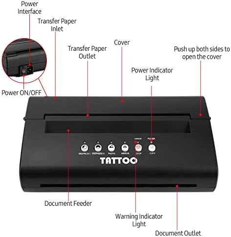 Máquina de estêncil de transferência de tatuagem, Impressora de copiadora térmica geevorks com vários