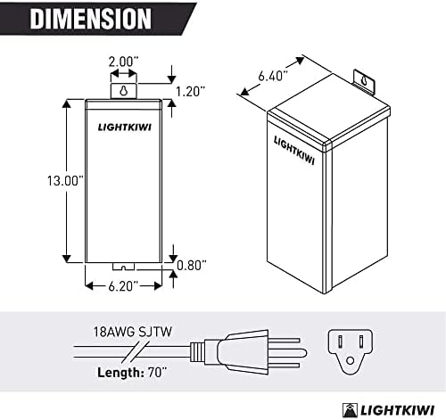 Lightkiwi PhotoCell + 300 watts Multi-Tap Baixa tensão Paisagem Transformador de iluminação, à prova
