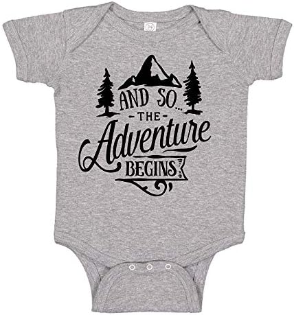 Ink Trendz® e então, deixe a aventura começar a gravidez bebê anúncio de macacão de bodysuit de bebê