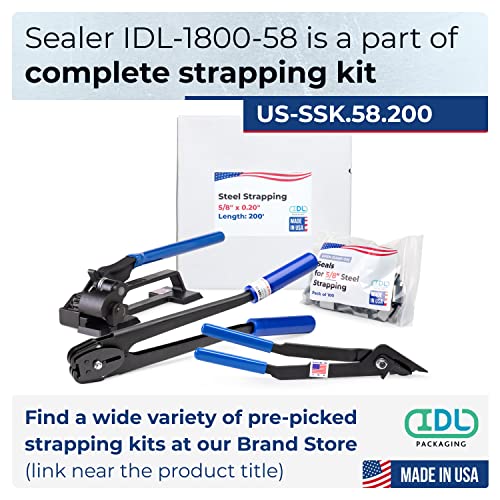 Embalagem IDL IDL-1800-58 Sealador de amarração para vedações de cinta de aço de 5/8 , EUA Made-focas
