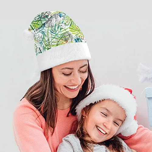 Sloth e Nature Plexush Christmas Hat de chapéu de Papai Noel com uma borda de pelúcia e Decoração