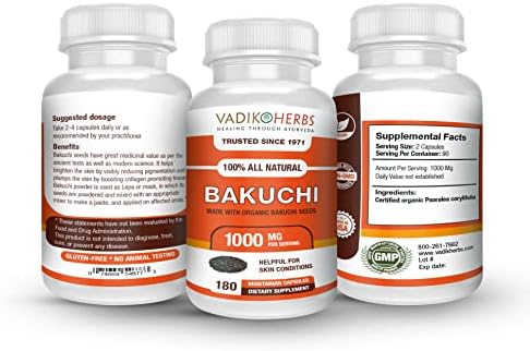 Vadik Herbs Certificado Organic Bakuchi Babchi Powder | Ajuda a manter a saúde dos ossos