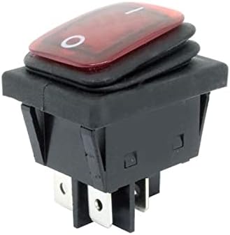 Voiv 30x22 interruptor de balanço à prova d'água para serviço pesado 12V LED vermelho 220V iluminado