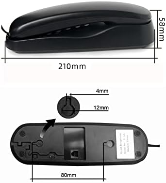 TELPAL TRIMLINE CABELED PHELEL BLACE FLIM LINHELED PHELEL para idosos Desk/Wall Moundable Telefone