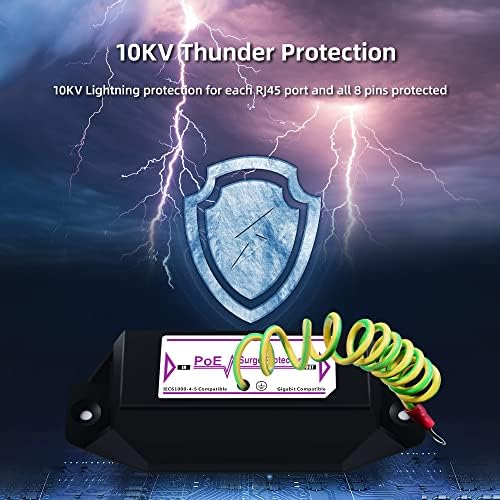 Gigabit Ethernet Surge Protector 10KV Lightning Suppressor LAN Rede Cat5/Cat6 Thunder Arrestor 10/100/1000 Mbps